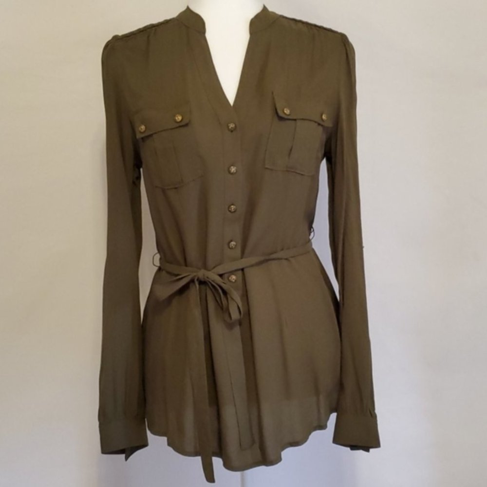 Anthropologie Odille 66170 Green Top Size 6